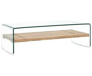vidaXL Măsuță de cafea, transparent, 98x45x31 cm, sticlă securizată