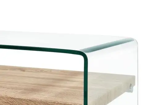 Măsuță de cafea, transparent, 98x45x31 cm, sticlă securizată - 4/5