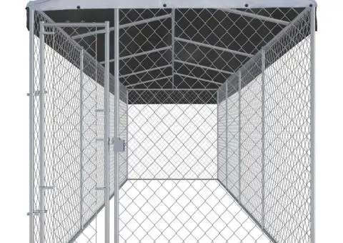 Padoc pentru câini de exterior, cu acoperiș 760x190x225 cm - 2/5