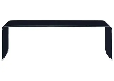 Măsuță de cafea, negru, 98x45x31 cm, sticlă securizată - 2/5