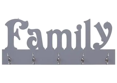 Cuier de perete FAMILY, gri, 74 x 29,5 cm - 2/5