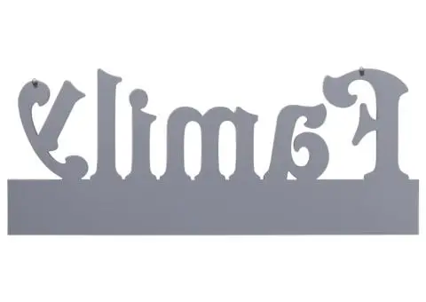 Cuier de perete FAMILY, gri, 74 x 29,5 cm - 3/5