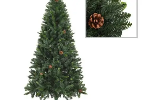 Brad de Crăciun artificial cu conuri de pin, verde, 180 cm - 1/5