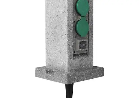 Priză de grădină verticală cu senzor de seară, plastic - 4/5