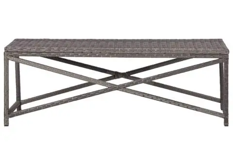 Bancă de grădină, gri, 120 cm, poliratan - 2/5