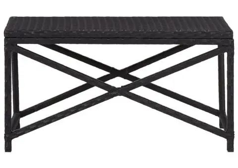 Bancă de grădină, negru, 80 cm, poliratan - 2/5