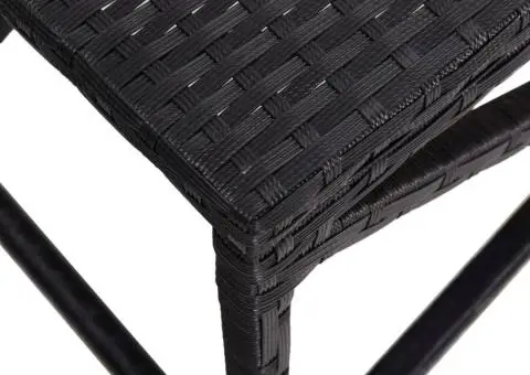 Bancă de grădină, negru, 80 cm, poliratan - 4/5