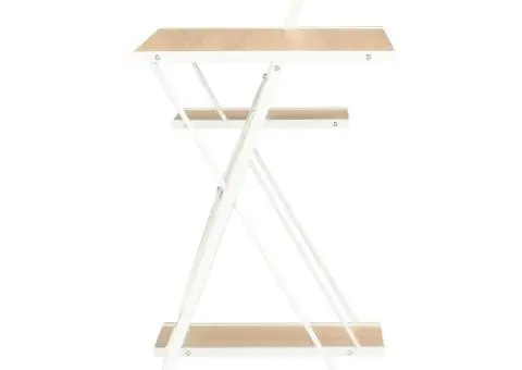 Birou cu raft, alb și stejar, 116 x 50 x 93 cm - 3/5