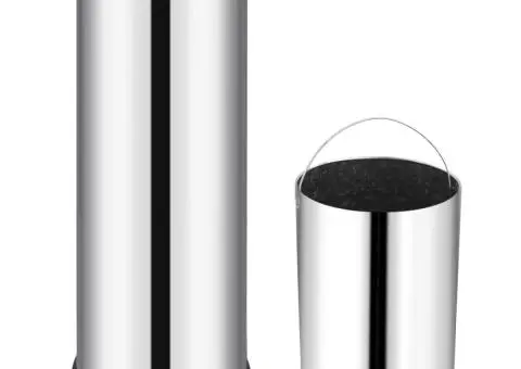 Coș de gunoi pentru hotel, 32 L, oțel inoxidabil - 2/5