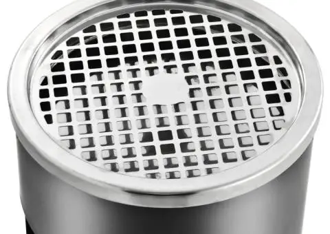 Coș de gunoi cu scrumieră, pentru hotel, gri, oțel, 30 L - 4/5