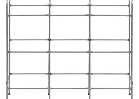 Raft de depozitare pentru 9 lăzi, argintiu, 145x33x116 cm, oțel - 3/5