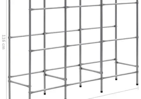 Raft de depozitare pentru 9 lăzi, argintiu, 145x33x116 cm, oțel - 5/5