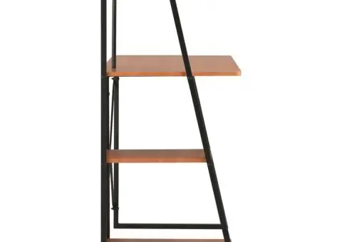 Birou cu rafturi, negru și maro, 102 x 50 x 117 cm - 3/5