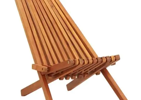 Șezlonguri de exterior pliabile, 2 buc., lemn masiv de acacia - 2/5