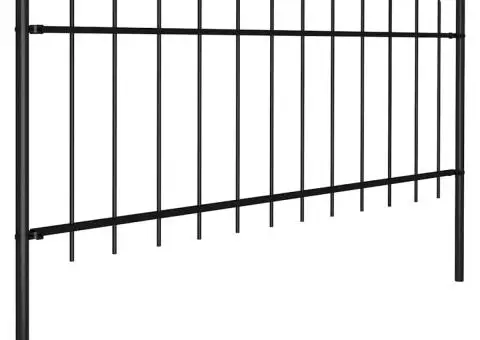 Gard de grădină cu vârf suliță, negru, 3,4 m, oțel - 3/5