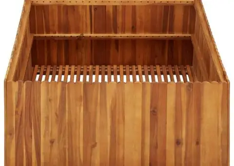 Strat înălțat de grădină, 100x100x50 cm, lemn masiv de acacia - 3/5