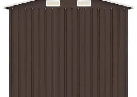 Șopron de grădină, maro, 205 x 129 x 183, oțel galvanizat - 4/5