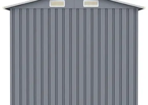 Șopron de grădină, gri, 205 x 129 x 183, oțel galvanizat - 5/5