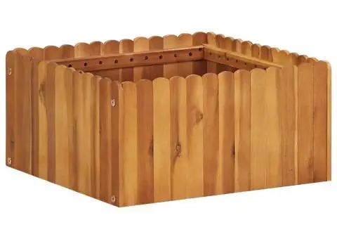 Strat înălțat de grădină, 50 x 50 x 25 cm, lemn masiv de acacia - 1/5