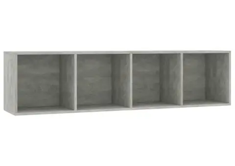 Bibliotecă/Comodă TV, gri beton, 143x30x36 cm - 2/5