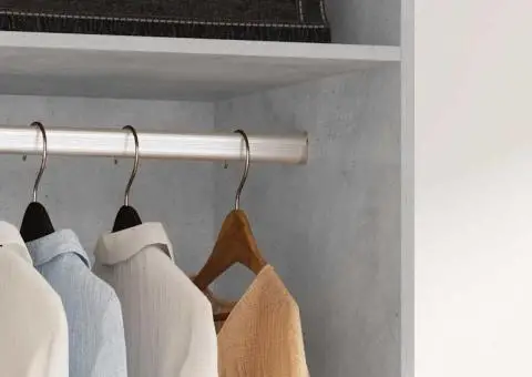 Șifonier, gri beton, 50x50x200 cm, lemn prelucrat - 3/5