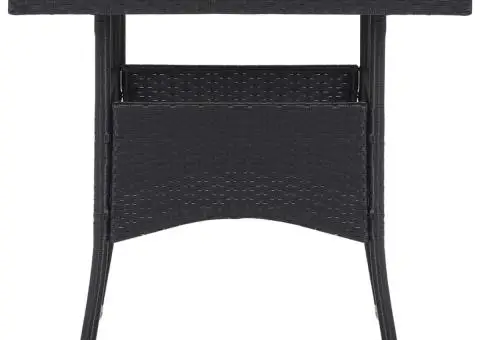 Set mobilier de exterior 5 piese, negru, poliratan, lemn acacia - 5/5