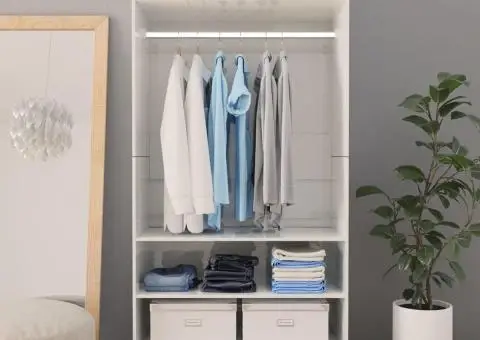 Șifonier, alb extralucios, 100x50x200 cm, lemn prelucrat - 3/5