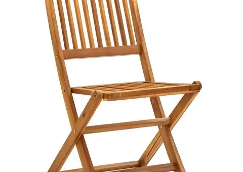 Scaune pliabile de exterior, 4 buc., lemn masiv de acacia - 2/5
