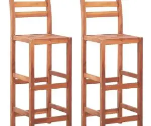 vidaXL Scaune de bar, 2 buc., lemn masiv de acacia
