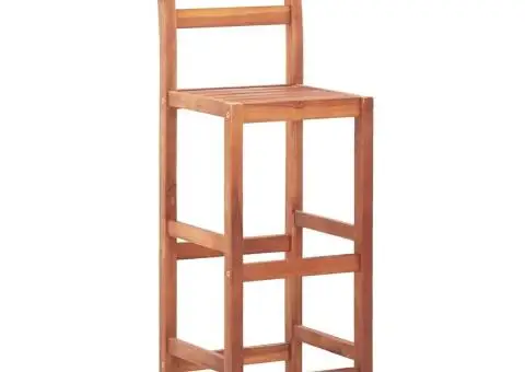 Scaune de bar, 2 buc., lemn masiv de acacia - 2/5