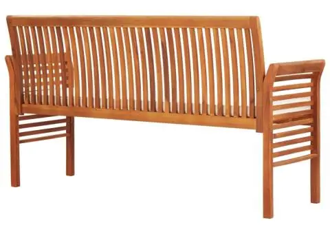Bancă grădină cu 3 locuri & pernă, 150 cm, lemn masiv acacia - 4/5