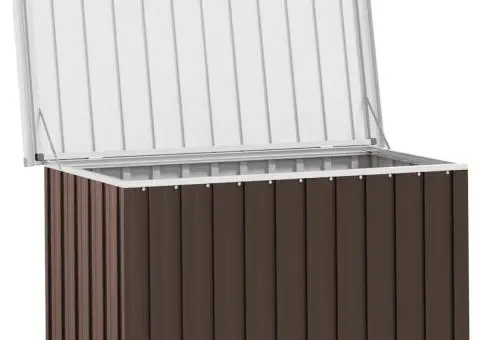 Ladă de depozitare pentru grădină, maro, 129 x 67 x 65 cm - 5/5