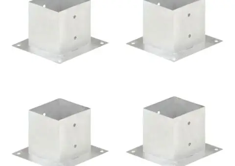 Suporți stâlp, 4 buc., metal galvanizat, 141 mm - 1/5