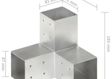 Conector de grindă, formă Y, 81 x 81 mm, metal galvanizat - 5/5