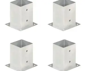 Suporturi stâlp, 4 buc., 101 mm, metal galvanizat
