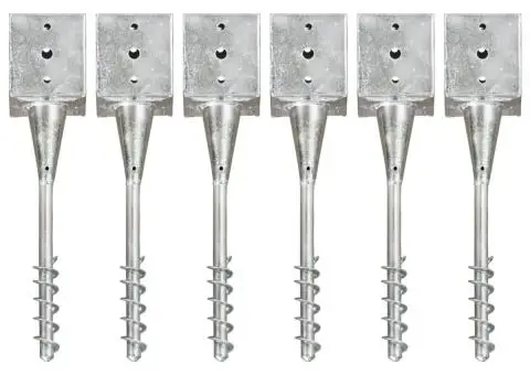 Țăruși de sol, 6 buc., argintiu, 12x12x56 cm, oțel galvanizat - 1/5