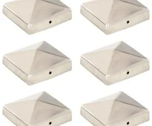 vidaXL Capace stâlpi de gard piramidă 6 buc. 81x81 mm oțel inoxidabil
