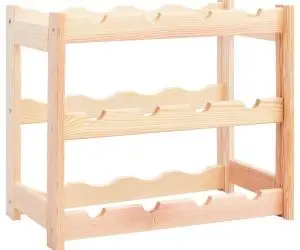 vidaXL Suport de vin pentru 12 sticle, lemn de pin