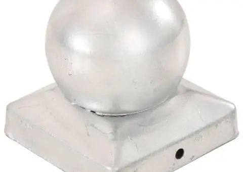 Capace stâlpi tip glob, 6 buc., 91 x 91 mm, metal galvanizat - 2/5