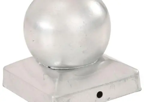 Capace stâlpi tip glob, 6 buc., 91 x 91 mm, metal galvanizat - 3/5