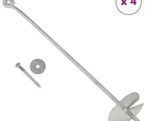vidaXL Ancore de sol, 4 buc., 10 x 60 cm, metal galvanizat