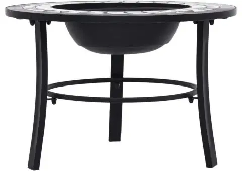 Vatră de foc cu mozaic, negru și alb, 68 cm, ceramică - 3/5