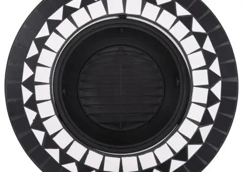 Vatră de foc cu mozaic, negru și alb, 68 cm, ceramică - 5/5