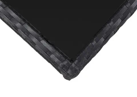 Set mobilier de bistro cu perne, 3 piese, negru, poliratan - 4/5