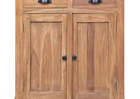 Dulap lateral, 65 x 30 x 75 cm, lemn masiv de tec - 2/5