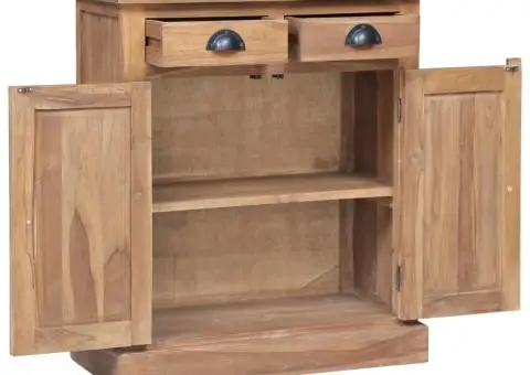 Dulap lateral, 65 x 30 x 75 cm, lemn masiv de tec - 3/5