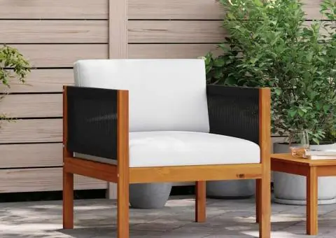 Scaune de grădină, 2 buc., lemn masiv de acacia - 1/5