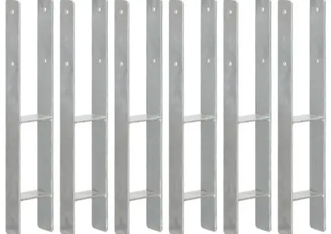 Ancore de gard, 6 buc., argintiu, 9x6x60 cm, oțel galvanizat - 1/5