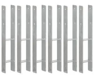 vidaXL Ancore de gard, 6 buc., argintiu, 9x6x60 cm, oțel galvanizat
