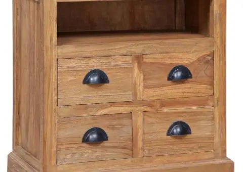 Dulap lateral, 60 x 30 x 60 cm, lemn masiv de tec - 1/5